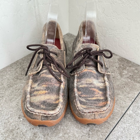 Twisted X Driving Moc Tiger Pattern Distressed Brown Leather Moc Women’s 8M - Picture 4 of 10